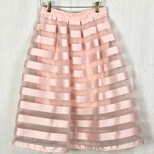 Sweet Striped Light Pink Skirt - Sml